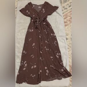 Böhme Purple and Pink Flowered Maxi Dress